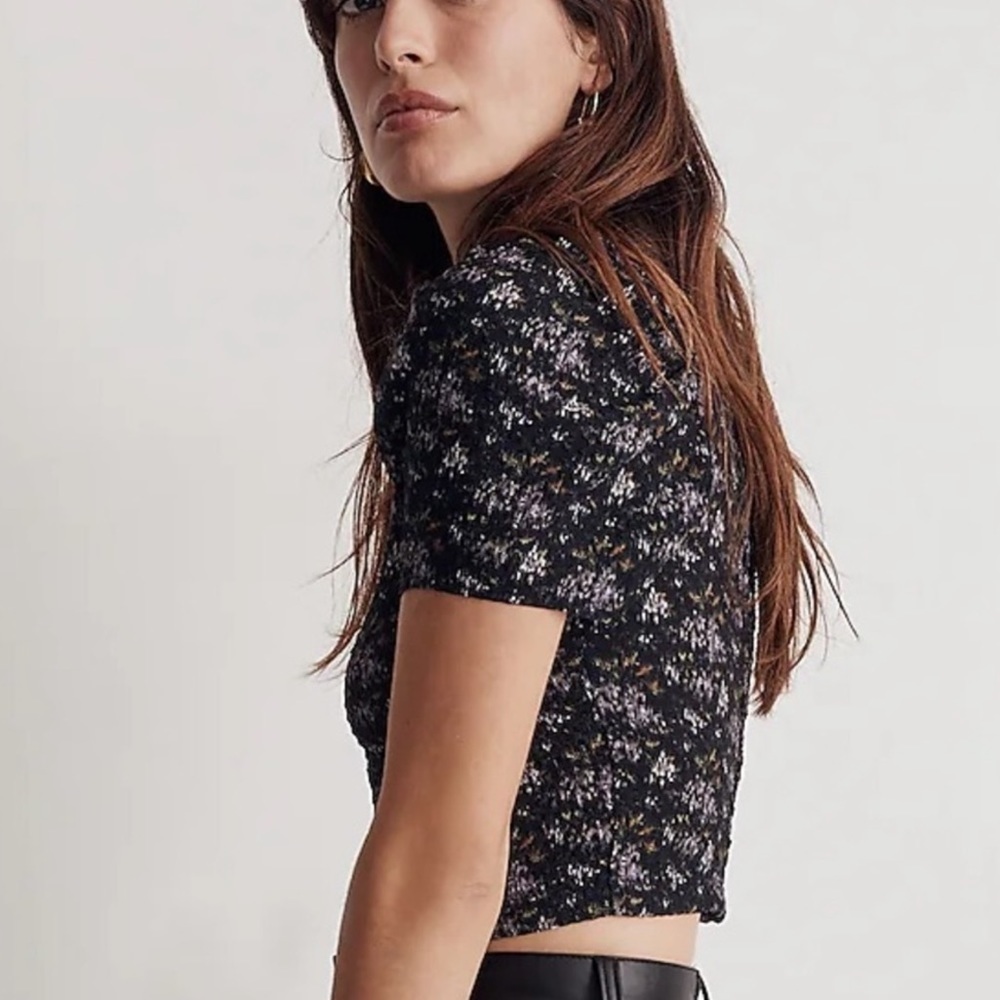Madewell 🆕 Hopewell Puff-Sleeve Crop Top - Picture 3 of 4